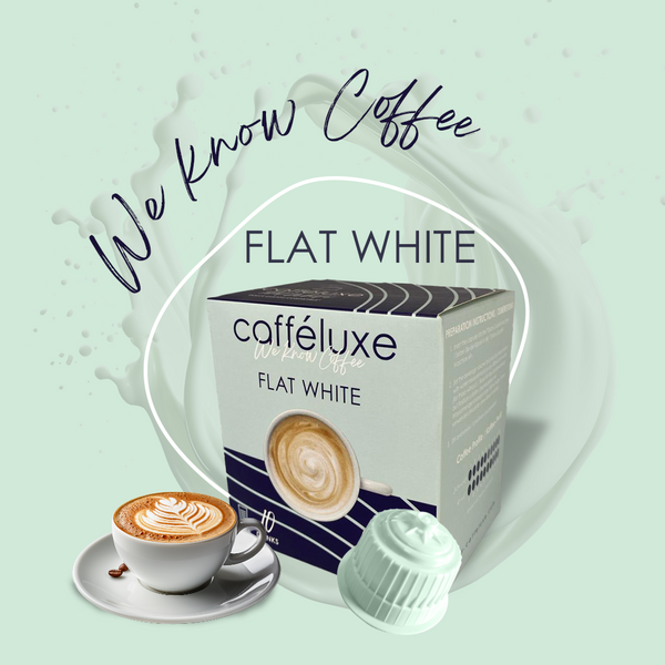 Cafféluxe Flat White Coffee | 10 Capsules | Single Serve | Dolce Gusto® Compatible