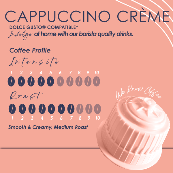 Caffeluxe Cappuccino Creme | 10 Capsules | Single Serve | Dolce Gusto® Compatible