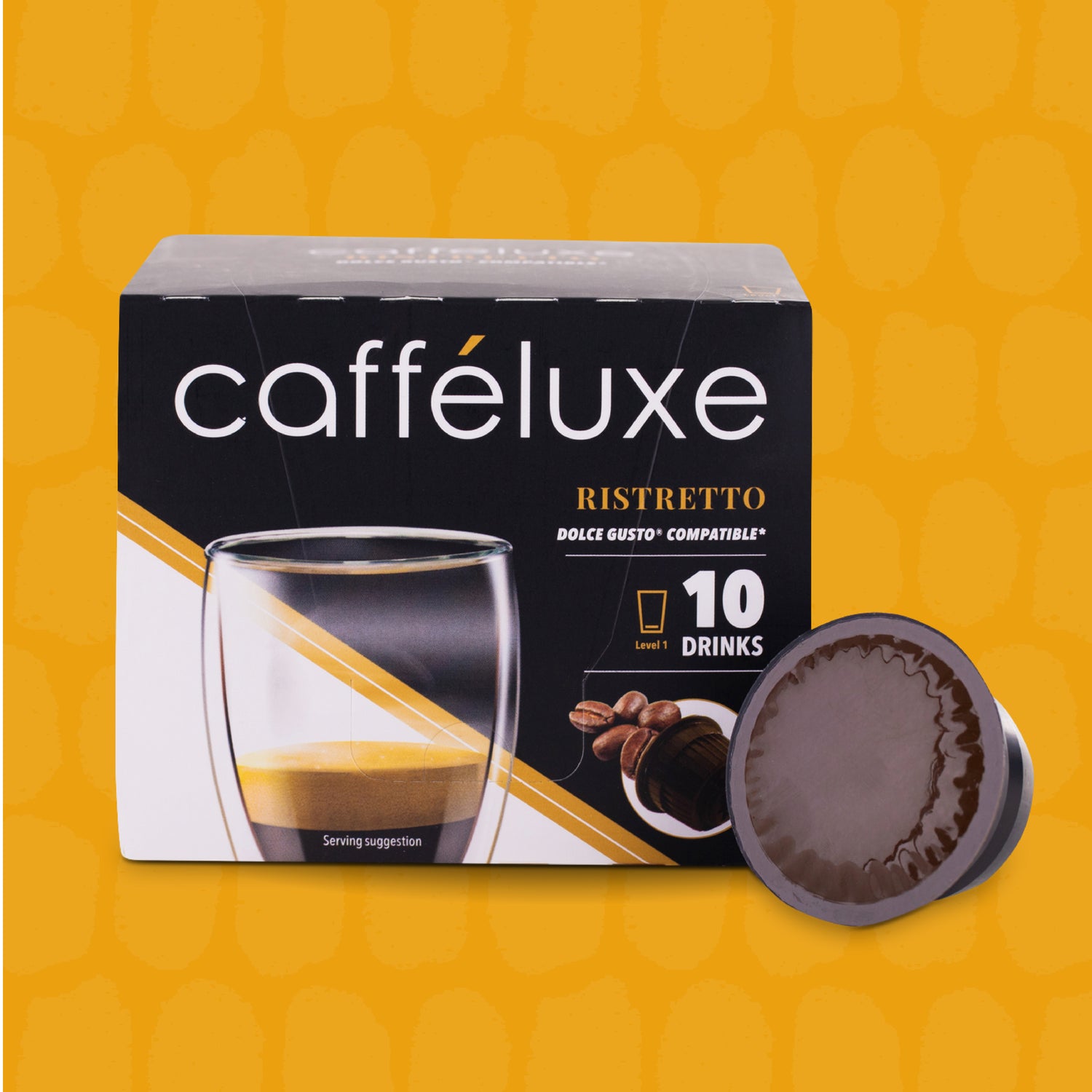 Caffeluxe Ristretto | 10 Coffee Capsules | Single Serve | Dolce Gusto® Compatible