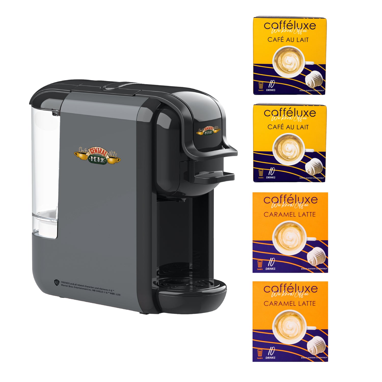 Caffeluxe F.R.I.E.N.D.S DUO Machine | Dolce Gusto Bundle