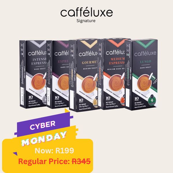 Cafféluxe Signature Mixed Variety | 50 Coffee Capsules | No Decaf | Nespresso® Compatible