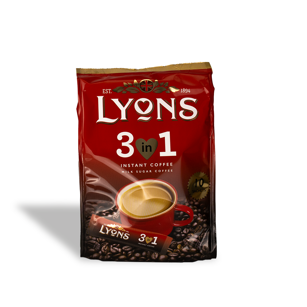 Lyons 3 in 1 Coffee Sachets 10 Sachets Cafféluxe Coffee
