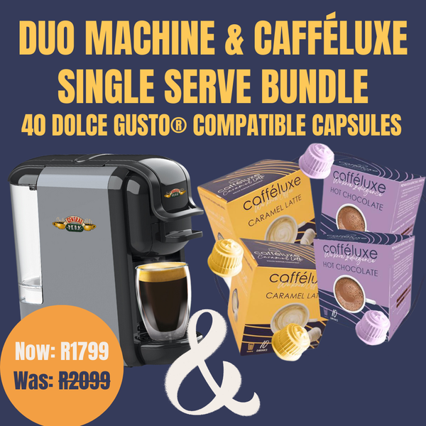 Caffeluxe F.R.I.E.N.D.S DUO Machine | Nespresso® & Dolce Gusto® Compatible Bundle