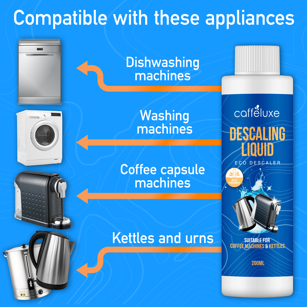Caffeluxe Kettle & Coffee Machine Descaling Liquid | Eco Descaler 200ml