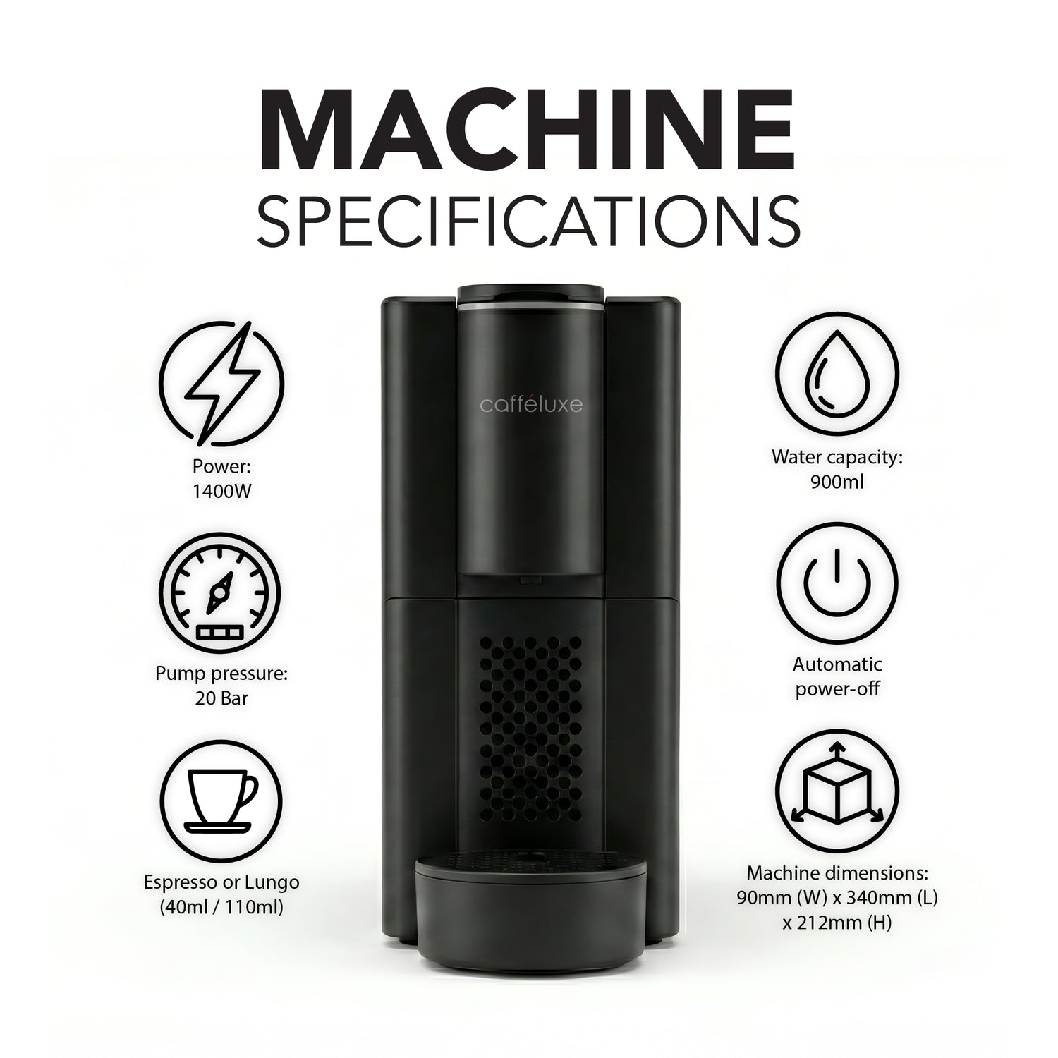 Cafféluxe Elegance Nespresso® Compatible Coffee Machine