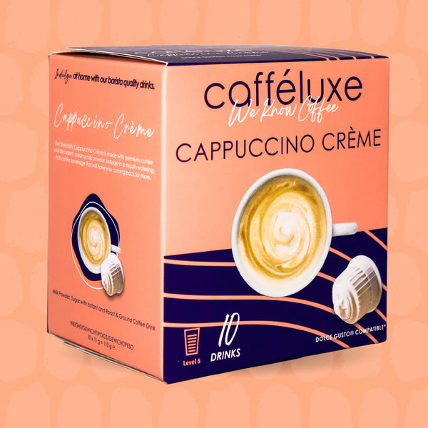 Caffeluxe Cappuccino Creme | 10 Capsules | Single Serve | Dolce Gusto® Compatible