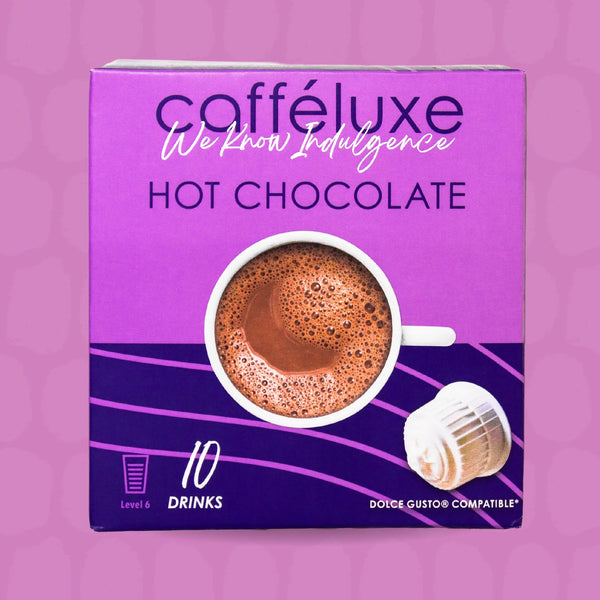 Cafféluxe Hot Chocolate | 10 Capsules | Single Serve | Dolce Gusto® Compatible