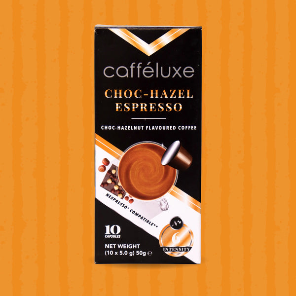 Cafféluxe Signature Choc-Hazel Espresso | 10 Flavoured Coffee Capsules | Nespresso® Compatible