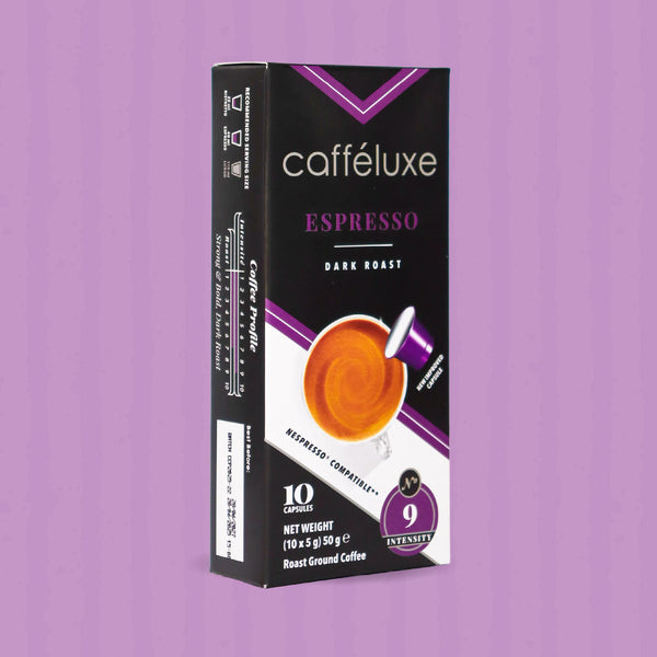 Cafféluxe Signature Dark Roast Espresso | 10 Coffee Capsules | Nespresso® Compatible