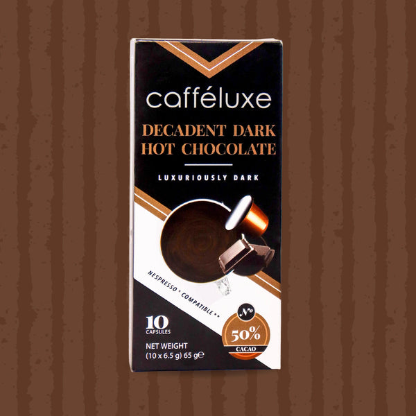 Cafféluxe Signature Decadent Dark Hot Chocolate | 10 Capsules | Nespresso® Compatible