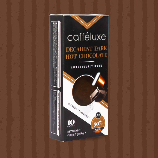 Cafféluxe Signature Decadent Dark Hot Chocolate | 10 Capsules | Nespresso® Compatible
