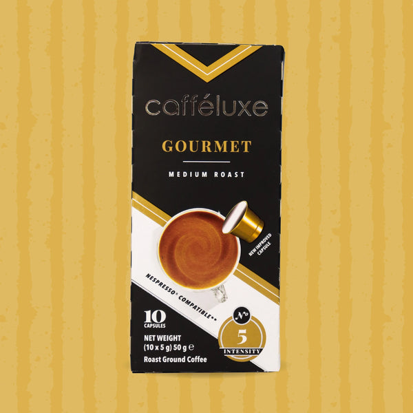 Cafféluxe Signature Gourmet Roast | 10 Coffee Capsules | Nespresso® Compatible