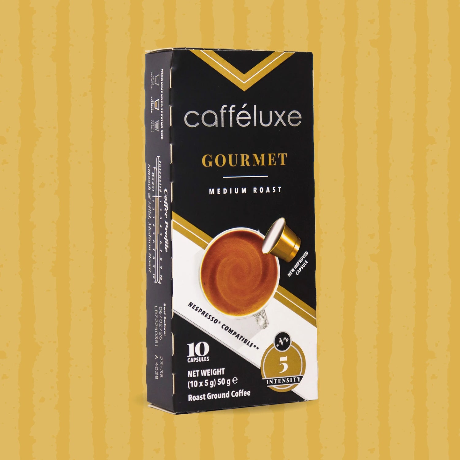 Cafféluxe Signature Gourmet Roast | 10 Coffee Capsules | Nespresso® Compatible
