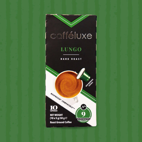 Cafféluxe Signature Lungo Dark Roast | 10 Coffee Capsules | Nespresso® Compatible
