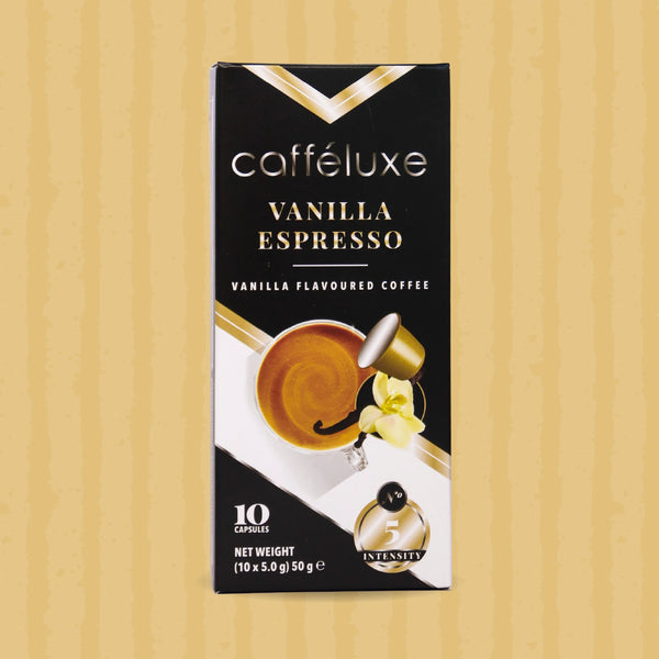 Cafféluxe Signature Vanilla Espresso | 10 Flavoured Coffee Capsules | Nespresso® Compatible
