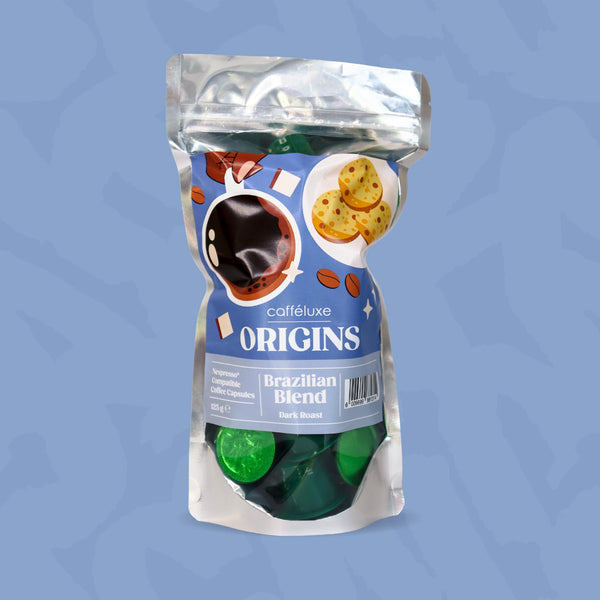 Cafféluxe Origins Brazilian Blend | 25 Coffee Capsules | Nespresso® Compatible