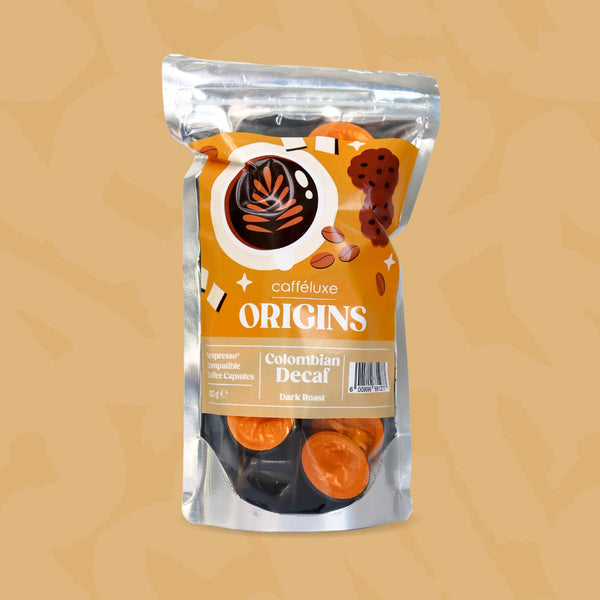 Cafféluxe Origins Colombian Decaf Blend | 25 Coffee Capsules | Nespresso® Compatible