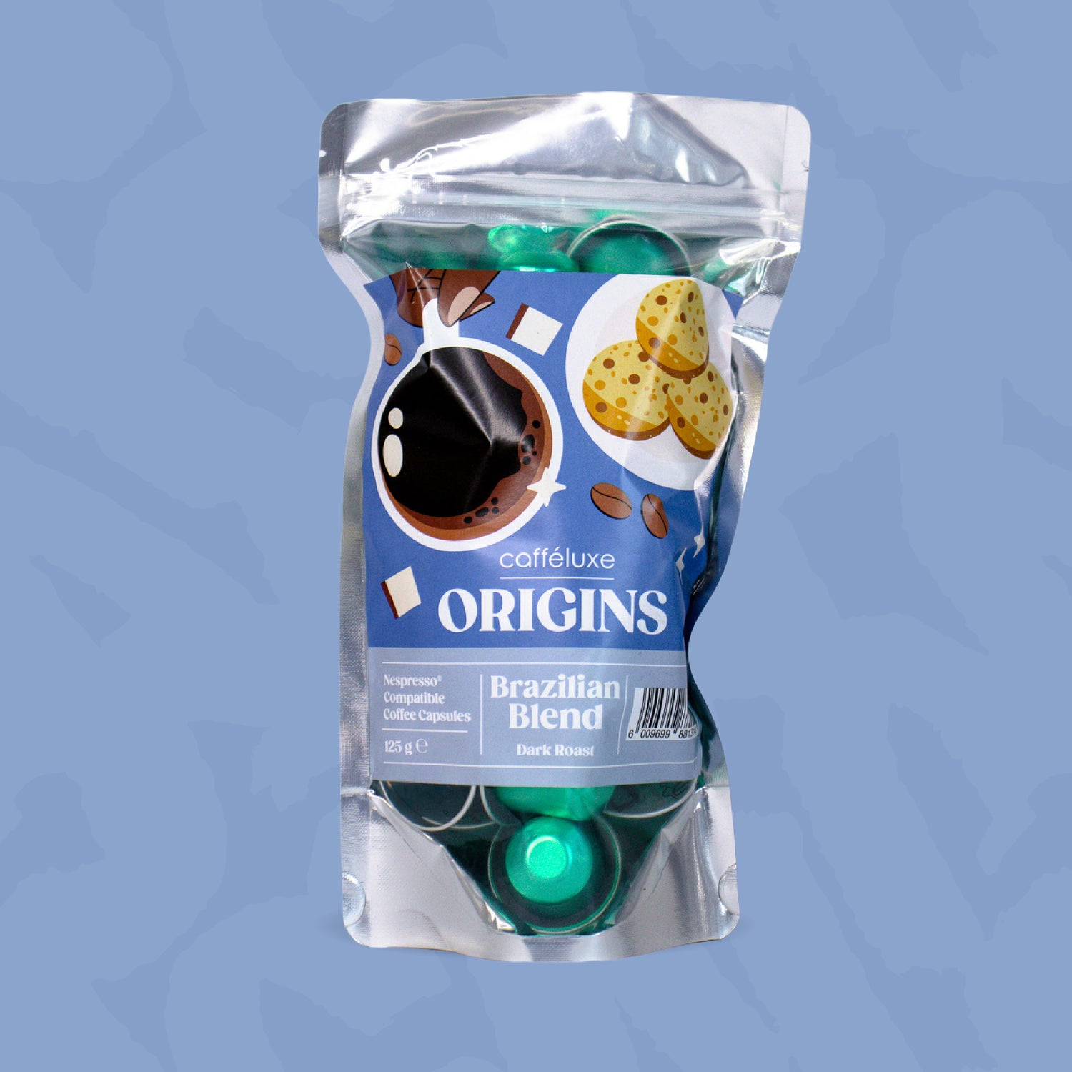 Cafféluxe Origins Brazilian Blend | 25 Coffee Capsules | Nespresso® Compatible