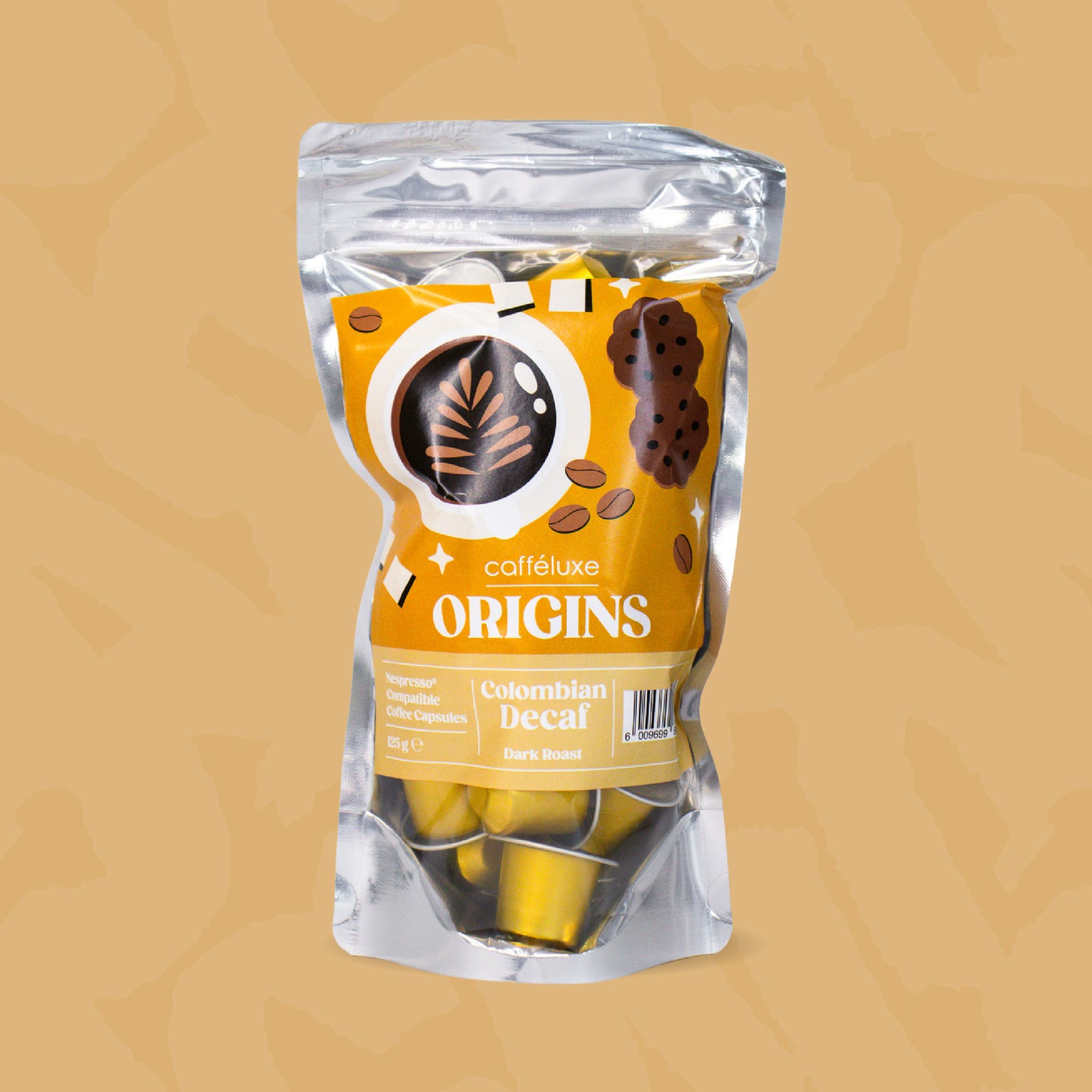 Cafféluxe Origins Colombian Decaf Blend | 25 Coffee Capsules | Nespresso® Compatible