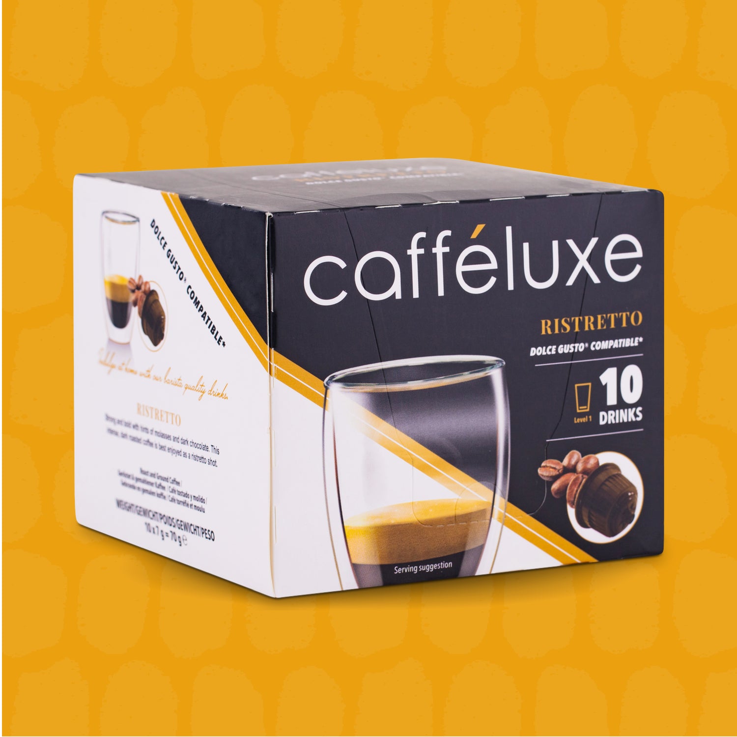 Caffeluxe Ristretto | 10 Coffee Capsules | Single Serve | Dolce Gusto® Compatible