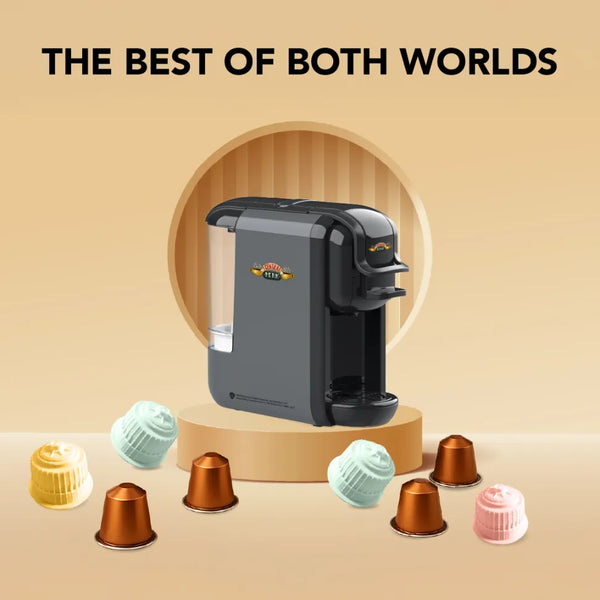 Caffeluxe F.R.I.E.N.D.S DUO Machine | Nespresso® & Dolce Gusto® Compatible | Central Perk