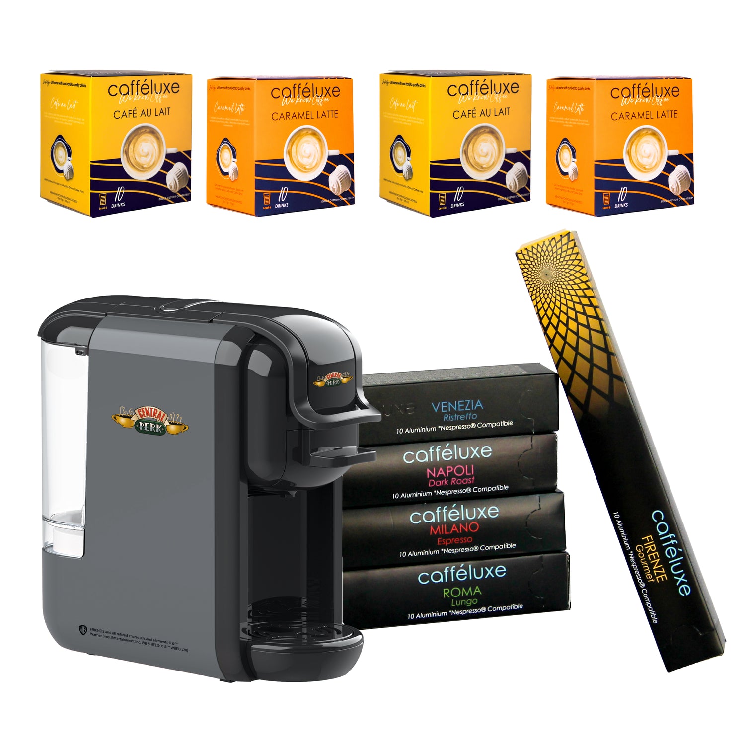 Caffeluxe F.R.I.E.N.D.S DUO Machine | Starter Pack