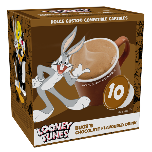 Looney Tunes Chocolate Flavoured Dolce Gusto Compatible Drink | 10 Capsules