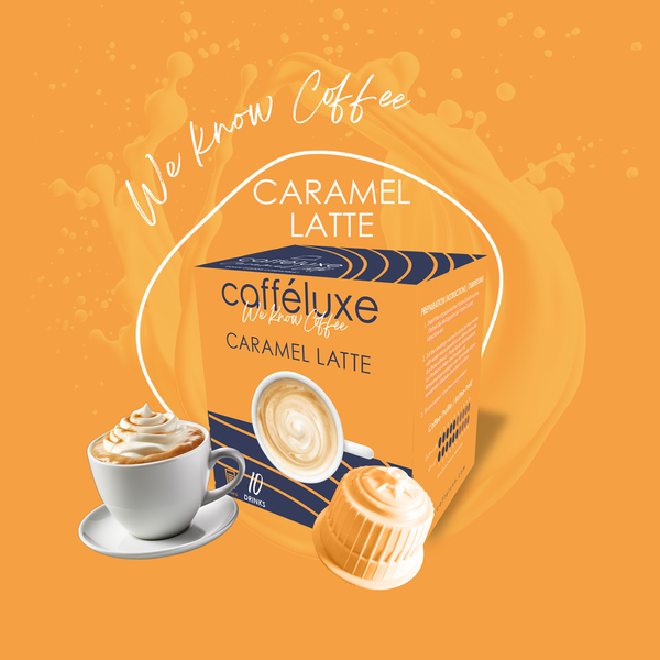 Cafféluxe Caramel Latte | 10 Capsules | Single Serve | Dolce Gusto® Compatible