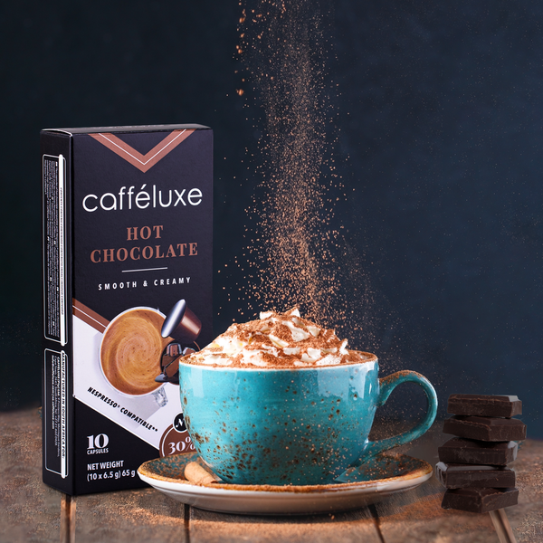 Caffeluxe Signature Milky Hot Chocolate 10 Capsules Nespresso Com Caffeluxe Coffee