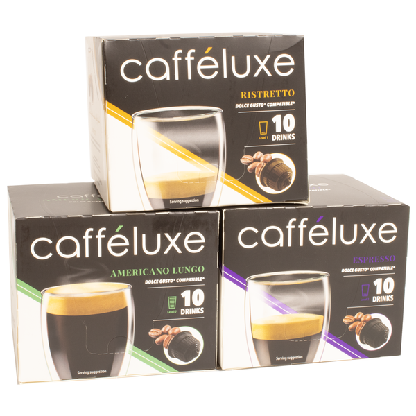 Caffeluxe Mixed Medley Dolce Gusto Compatible Coffee Pod Pack | 30 Capsules