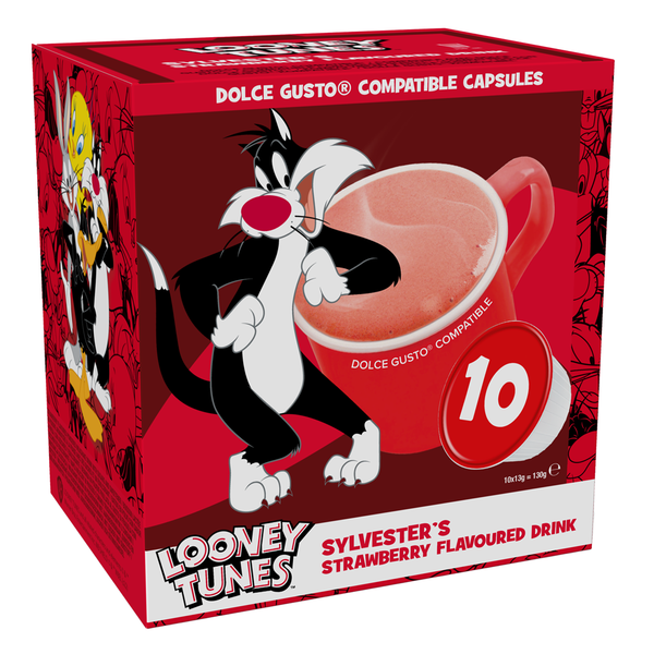 Looney Tunes Strawberry Flavoured Dolce Gusto Compatible Drink | 10 Capsules