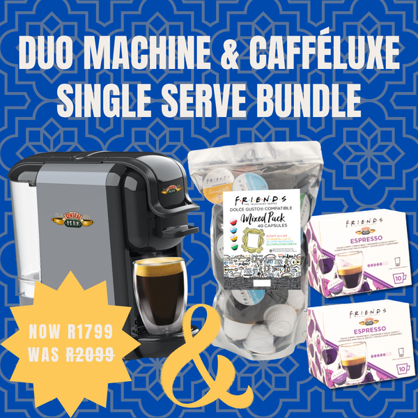 Caffeluxe F.R.I.E.N.D.S DUO Machine | Dolce Gusto® Compatible Bundle