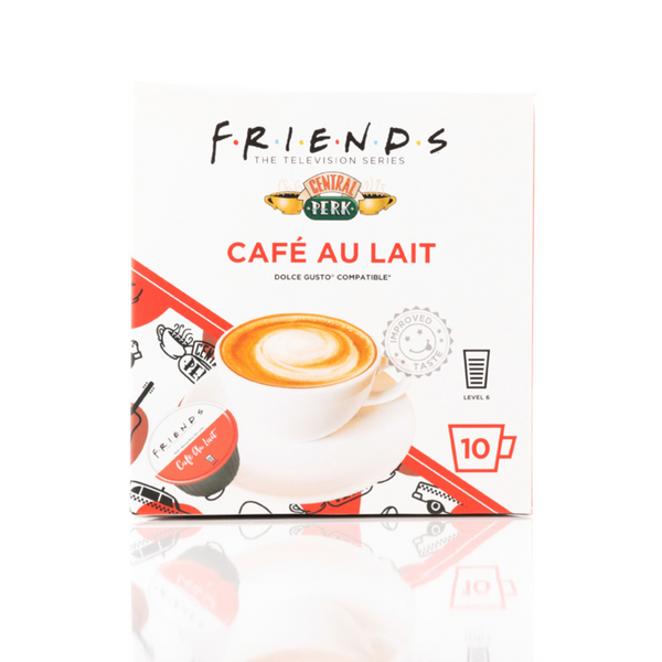 F.R.I.E.N.D.S Cafe Au Lait | 10 Capsules | Single Serve | Dolce Gusto® Compatible | Central Perk