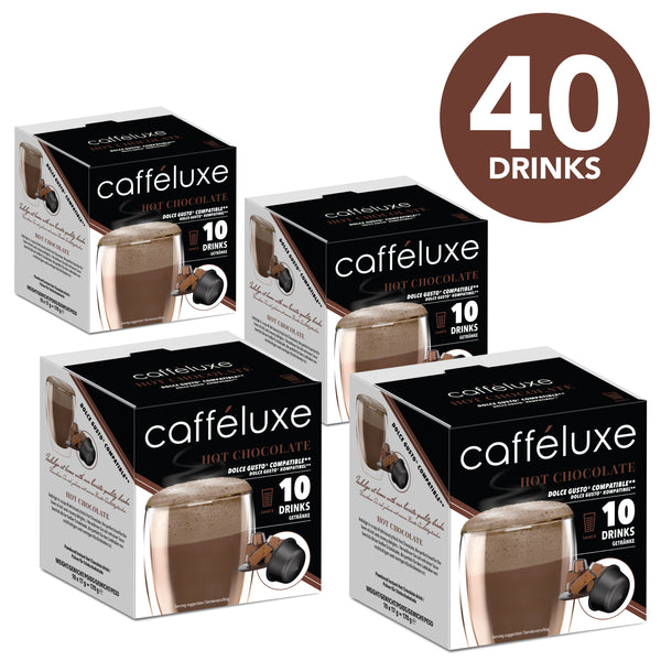 Cafféluxe Hot Chocolate | 40 Capsules |  Single Serve | Dolce Gusto® Compatible