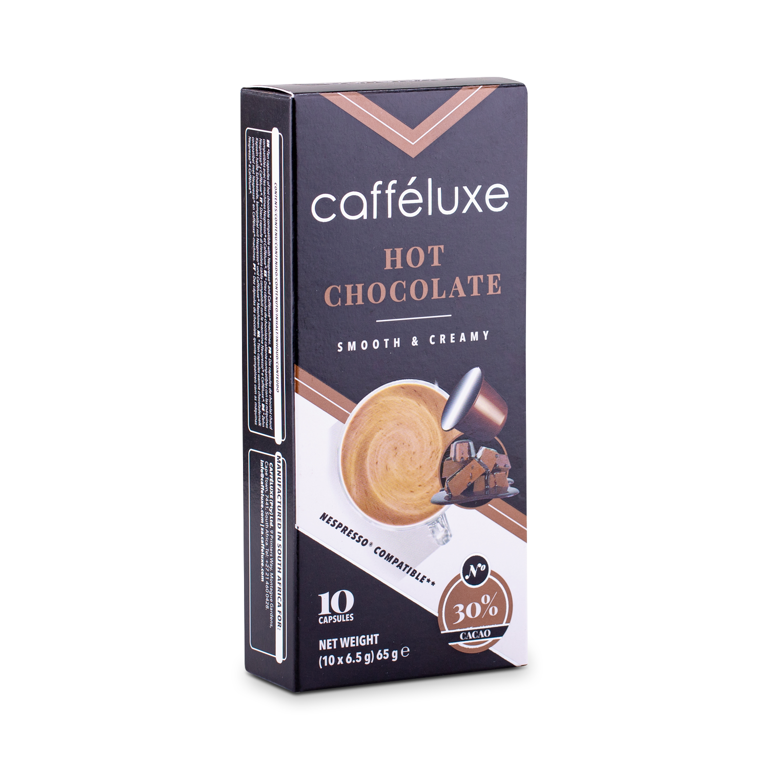 Cafféluxe Signature Milky Hot Chocolate | 10 Capsules | Nespresso® Compatible