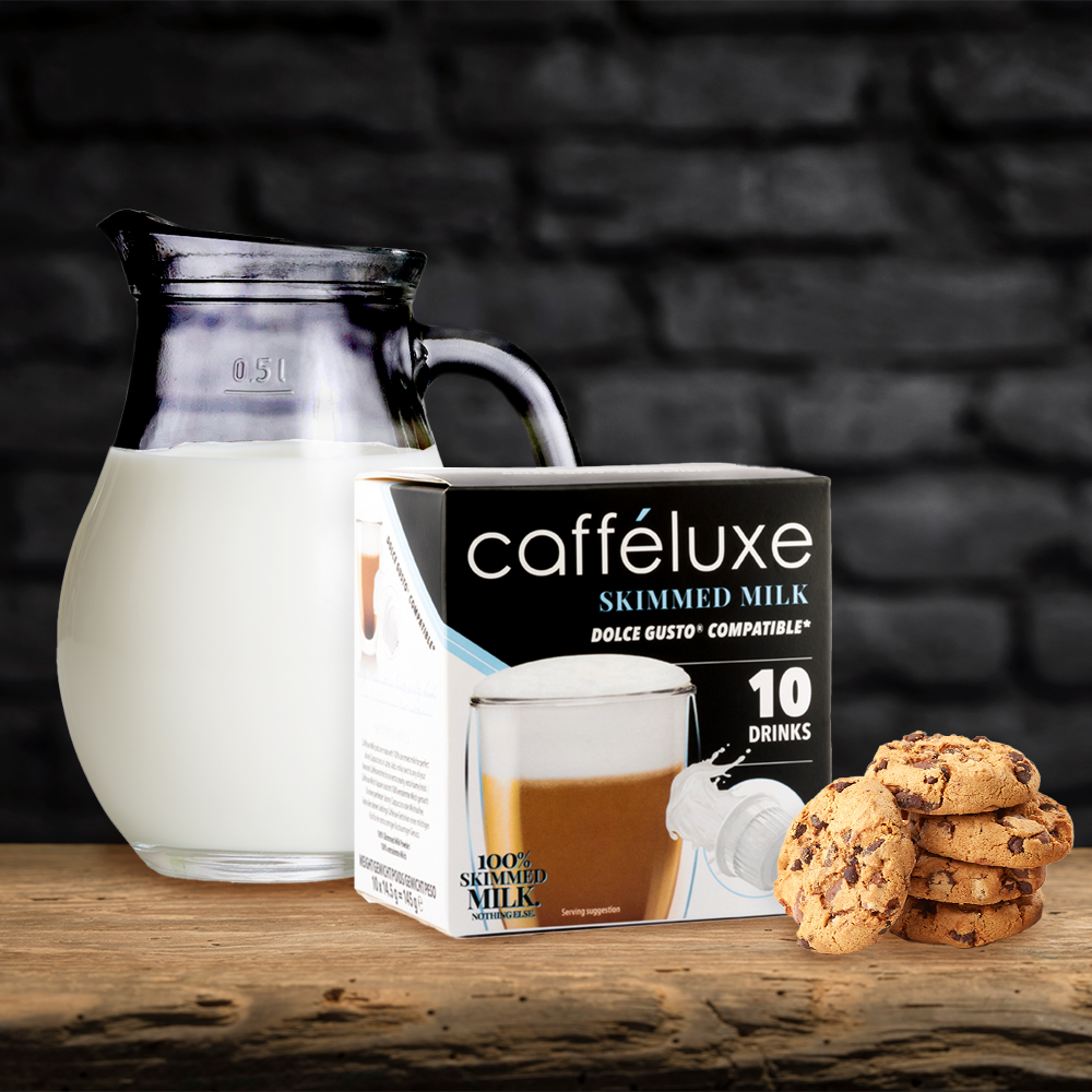 Cafféluxe Skimmed Milk | 10 Capsules | Single Serve | Dolce Gusto® Compatible