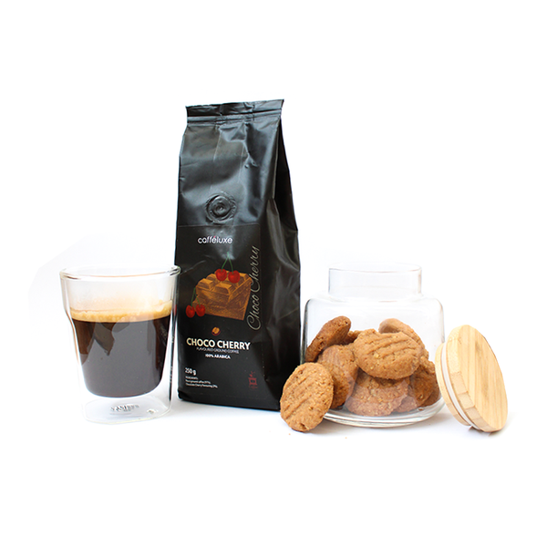 Caffeluxe Choco Cherry Flavoured Ground Coffee 